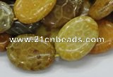 CFA48 15.5 inches 18*25mm oval yellow chrysanthemum agate beads