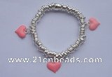 CFB104 Silver plated copper dangling charms fashion stretchy bracelet