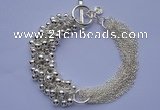 CFB301 7.6 inches multi strands silver plated copper fashion bracelet