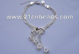 CFB303 Five strands silver plated copper ball-shaped dangle fashion bracele