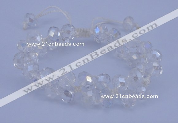 CFB580 8*10mm faceted rondelle crystal beads adjustable bracelet