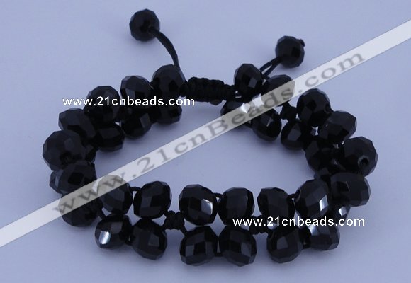 CFB587 8*10mm faceted rondelle crystal beads adjustable bracelet
