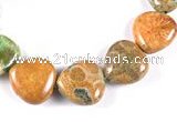 CFC05 14mm heart 15.5 inches fossil coral  beads Wholesale