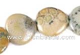 CFC06 20mm heart 15.5 inches fossil coral  beads Wholesale