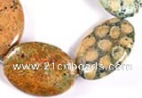 CFC21 15.5 inches 22*30mm oval fossil coral  beads Wholesale