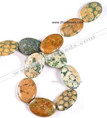 CFC21 15.5 inches 22*30mm oval fossil coral  beads Wholesale