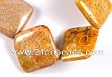 CFC23 15.5 inches 20mm rhombus fossil coral  beads Wholesale