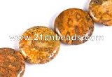 CFC25 20mm coin 15.5 inches fossil coral  beads Wholesale
