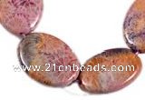 CFC31 15.5 inches 18*25mm oval fossil coral  beads Wholesale