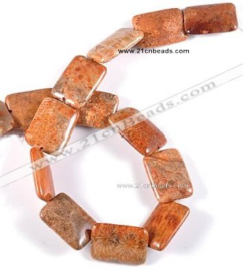 CFC40 15 inches 18*25mm rectangle fossil coral beads Wholesale