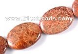 CFC42 18*25mm oval 15 inches fossil coral beads Wholesale