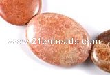 CFC43 25*35mm oval 15 inches fossil coral beads Wholesale