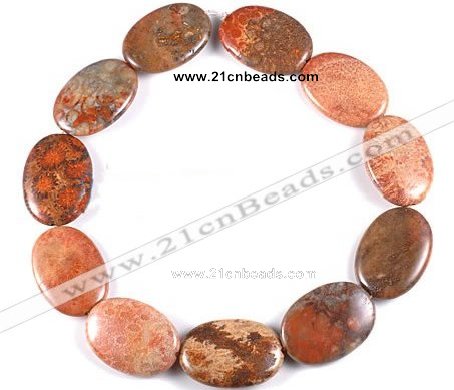 CFC43 25*35mm oval 15 inches fossil coral beads Wholesale