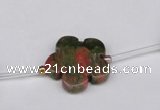 CFG1005 15.5 inches 20mm carved flower unakite gemstone beads