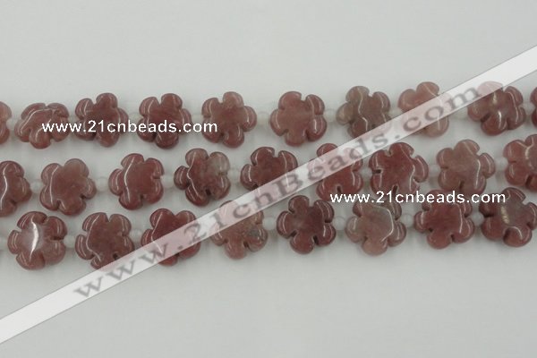 CFG1025 15.5 inches 16mm carved flower rhodochrosite beads