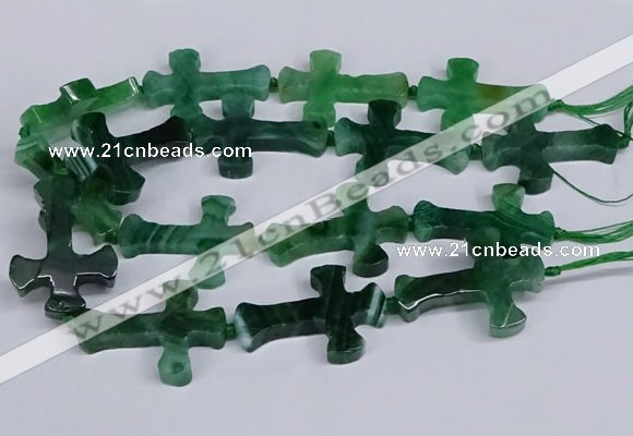 CFG1235 15.5 inches 32*45mm - 35*48mm cross dragon veins agate beads
