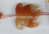 CFG511 15.5 inches 24*28mm carved animal red aventurine beads