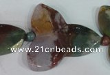 CFG522 15.5 inches 34*37mm carved flower Indian agate beads