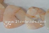 CFG536 15.5 inches 25*25mm carved triangle bamboo leaf agate beads