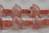 CFG785 15.5 inches 10*15mm carved animal cloudy quartz beads