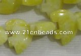 CFG800 12.5 inches 14*18mm carved animal lemon jade beads