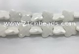 CFG972 15.5 inches 30*33mm carved butterfly white porcelain beads