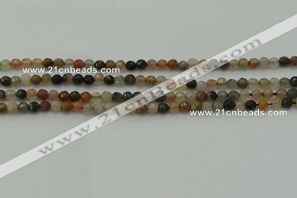 CFJ210 15.5 inches 4mm faceted round fancy jasper beads wholesale
