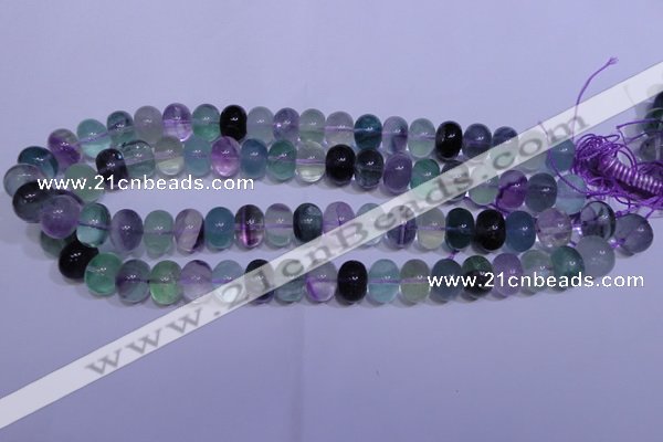 CFL1070 15 inches 10*14mm rondelle natural fluorite gemstone beads