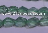 CFL1082 15 inches 9*12mm faceted nuggets green fluorite beads