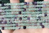 CFL1145 15.5 inches 4mm round matte fluorite beads wholesale