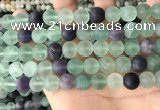 CFL1148 15.5 inches 10mm round matte fluorite beads wholesale