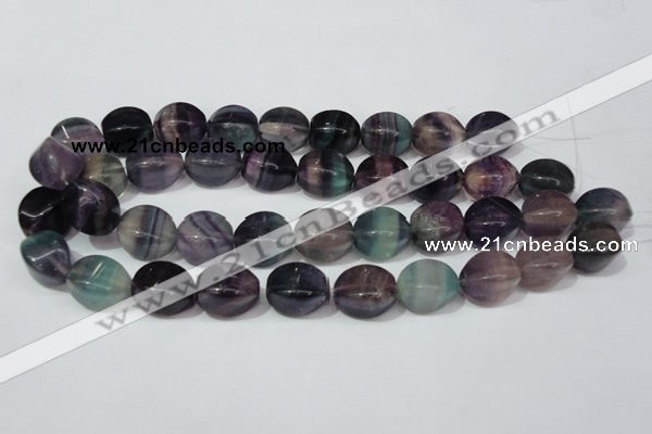 CFL161 15.5 inches 15*20mm twisted rice natural fluorite beads