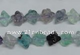 CFL303 15.5 inches 10*10mm carved cube natural fluorite beads