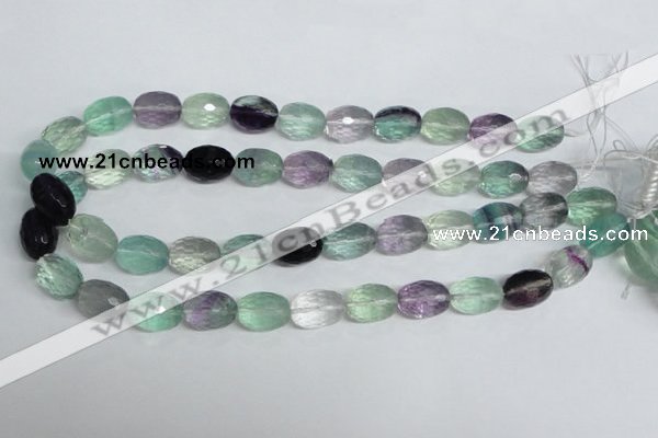 CFL308 15.5 inches 12*16mm faceted rice natural fluorite beads