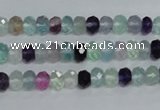 CFL312 15.5 inches 4*6mm faceted rondelle natural fluorite beads