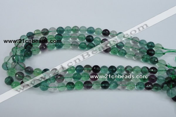 CFL63 15.5 inches 10mm faceted round A grade natural fluorite beads