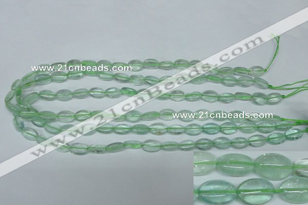 CFL641 15.5 inches 8*12mm oval green fluorite beads wholesale