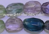 CFL728 15.5 inches 16*22mm faceted nuggets natural fluorite beads
