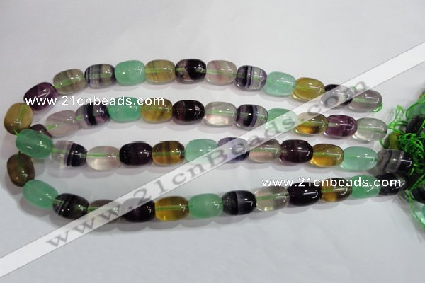 CFL772 15.5 inches 12*16mm drum rainbow fluorite gemstone beads