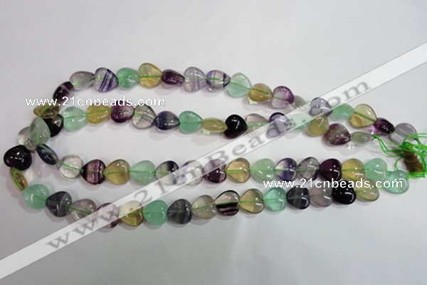 CFL790 15.5 inches 14mm heart rainbow fluorite gemstone beads