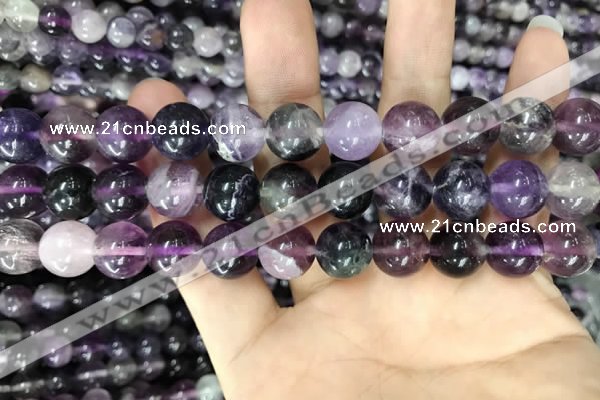 CFL914 15.5 inches 12mm round purple fluorite beads wholesale