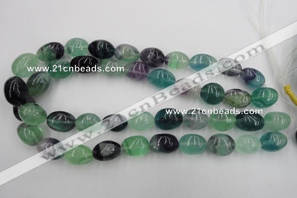 CFL953 15.5 inches 15*20mm nuggets natural fluorite beads wholesale