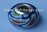 CFP02 20pcs 9*15mm roundel alloy core fimo polymer clay European beads