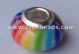 CFP05 20pcs 9*15mm roundel alloy core fimo polymer clay European beads