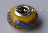 CFP06 20pcs 9*15mm roundel alloy core fimo polymer clay European beads