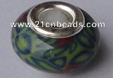 CFP17 20pcs alloy core 9*15mm roundel fimo polymer clay European beads