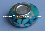 CFP24 20pcs 7*14.5mm roundel alloy core fimo polymer clay European beads