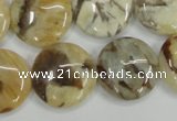 CFS204 15.5 inches 20mm flat round natural feldspar gemstone beads
