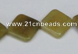 CFW160 15.5 inches 18*18mm diamond flower jade gemstone beads