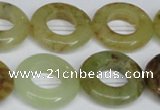 CFW168 15.5 inches 22mm donut flower jade gemstone beads